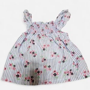 Girls' Floral Striped Top